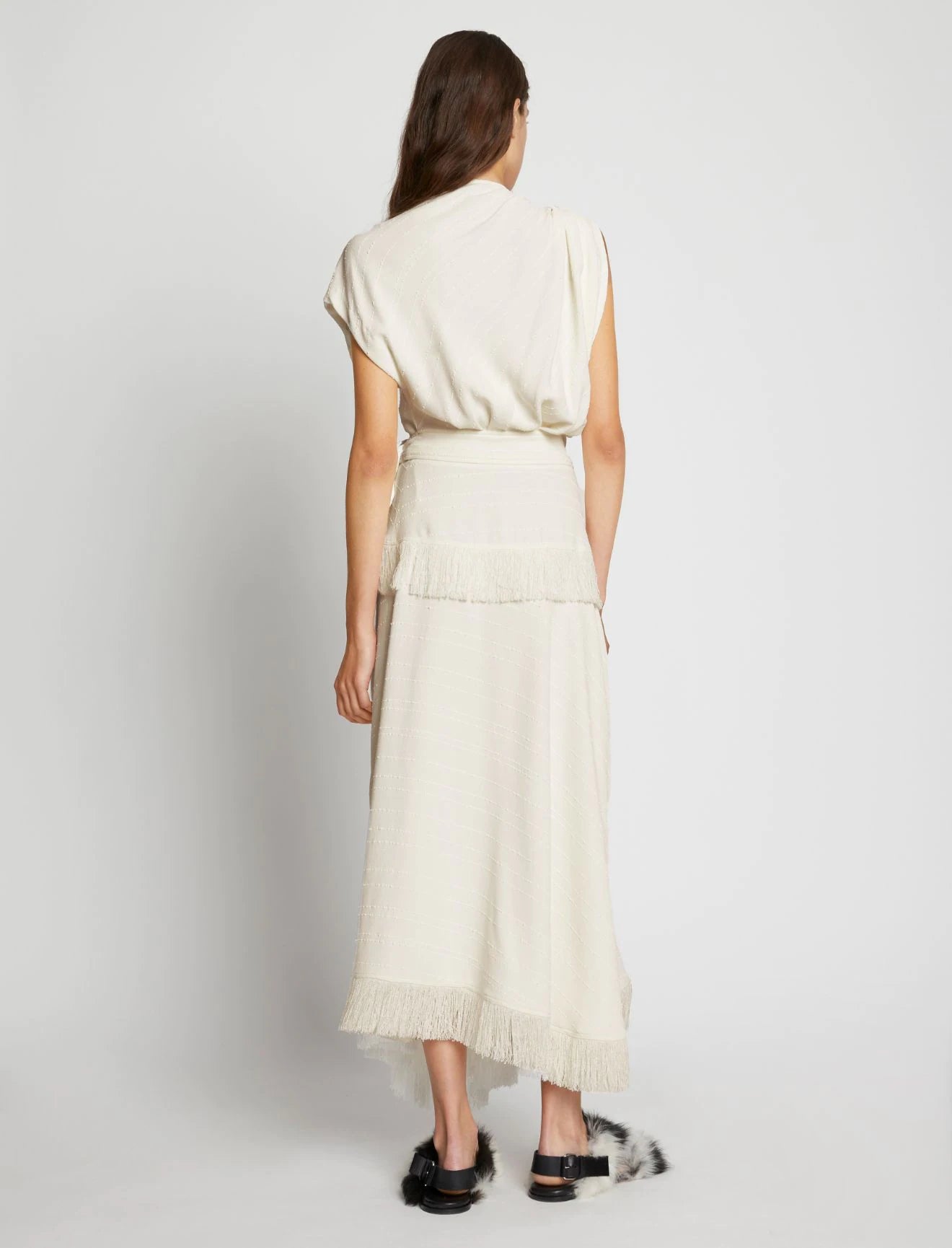 Proenza Schouler Textured Fringe Crepe Dress