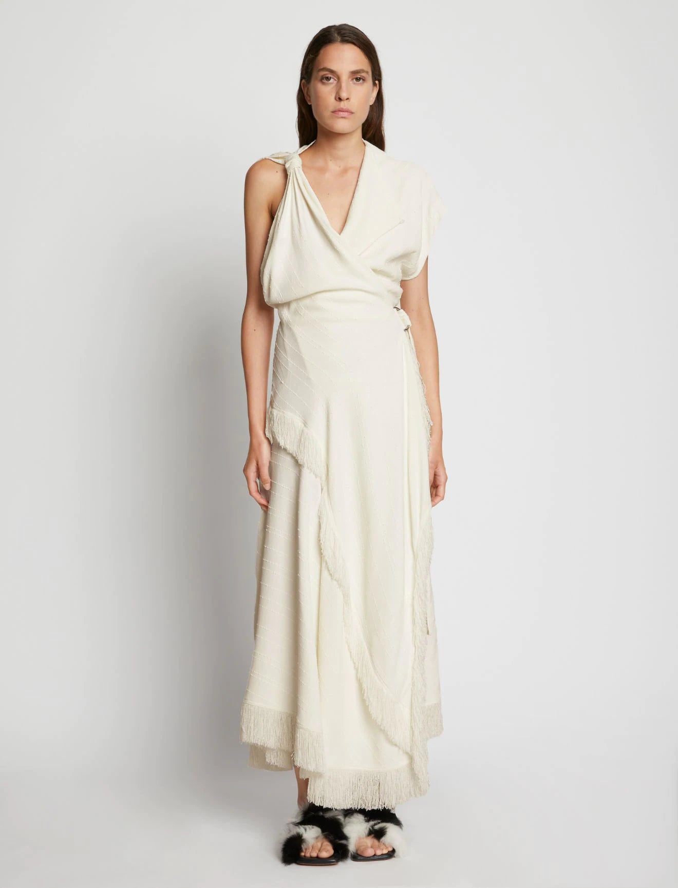 proenza schuler beige wrap dress Proenza Schouler White Label Ivy Wrap Dress on Garmentory