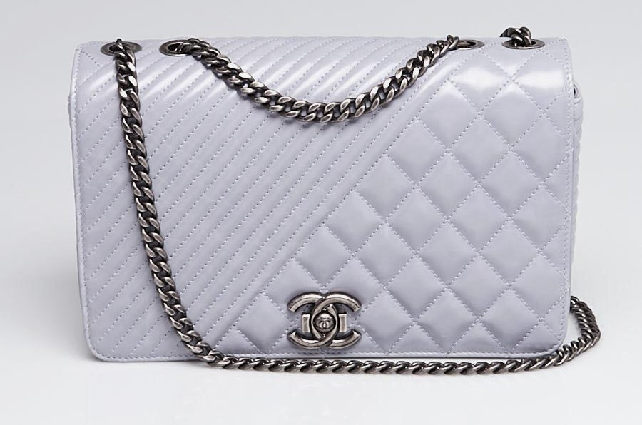 Chanel Light Purple Calfskin Medium Flap Bag