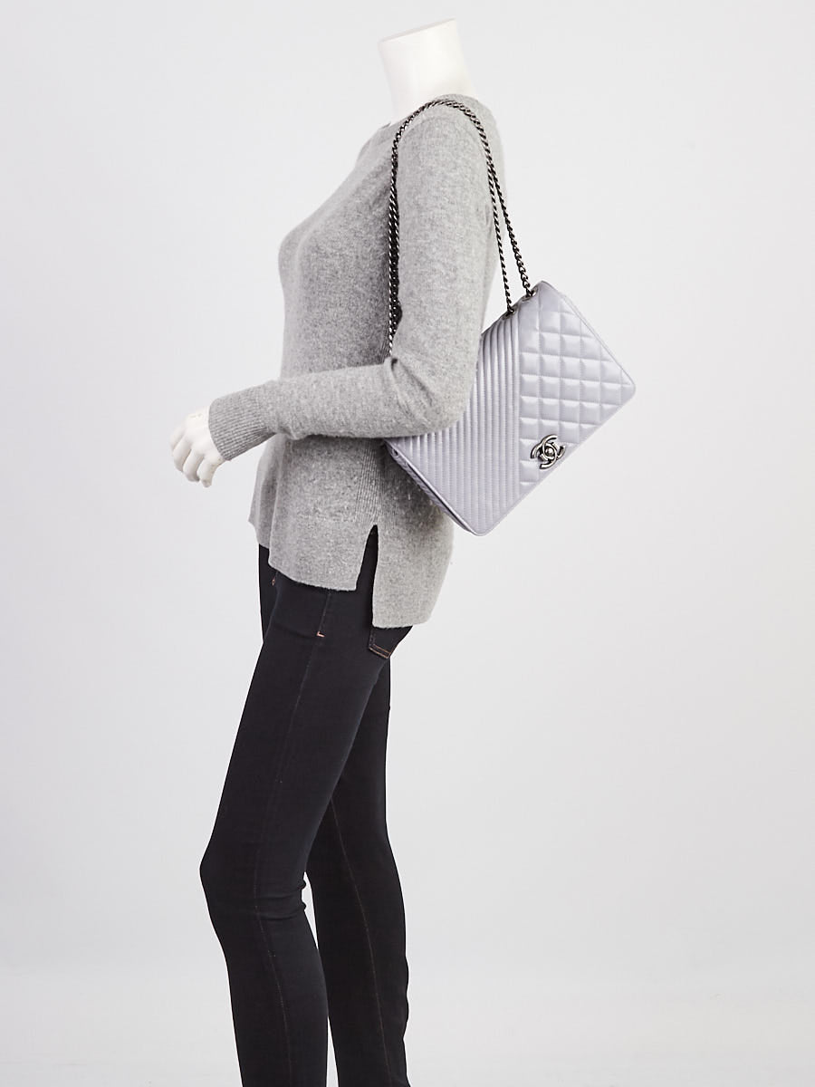 Chanel Light Purple Calfskin Medium Flap Bag