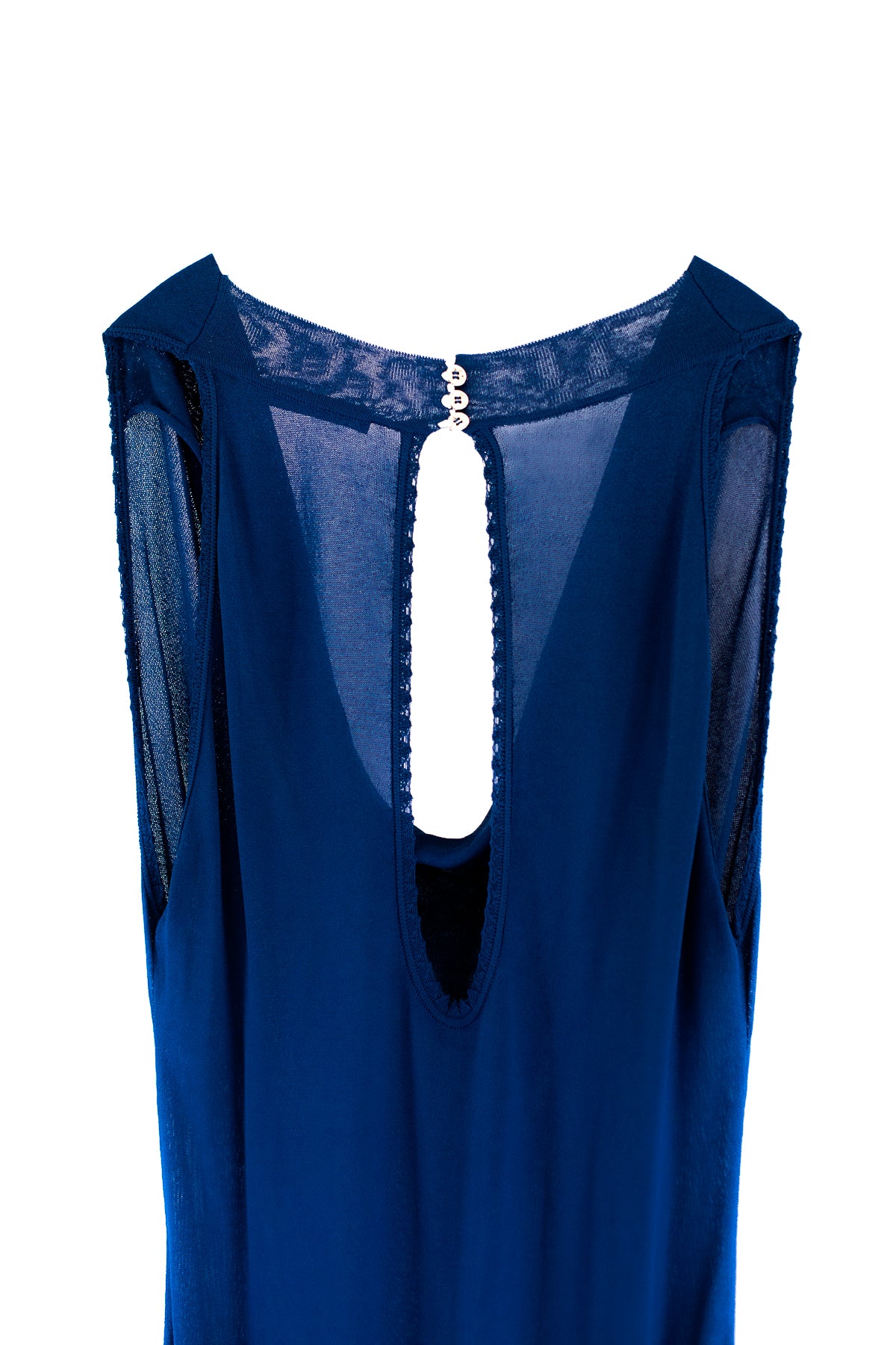 Roberto Cavalli Blue Knit Maxi Dress