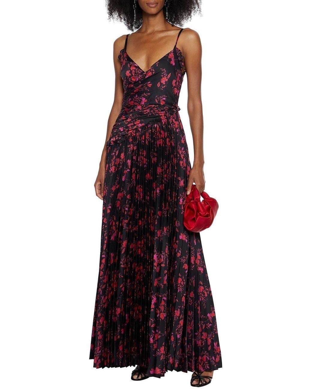 floral print satin effect dress Veronica Satin Floral Print Dress