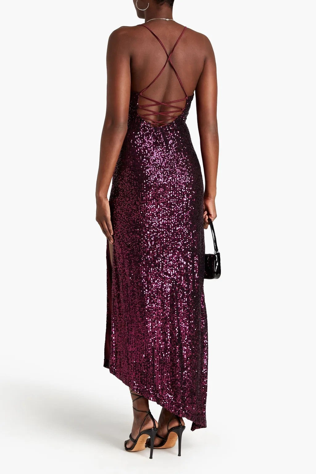 Retrofete Burgundy Sequinned Dress
