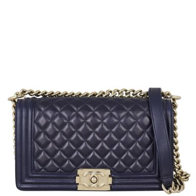 Chanel Navy Medium Boy Bag