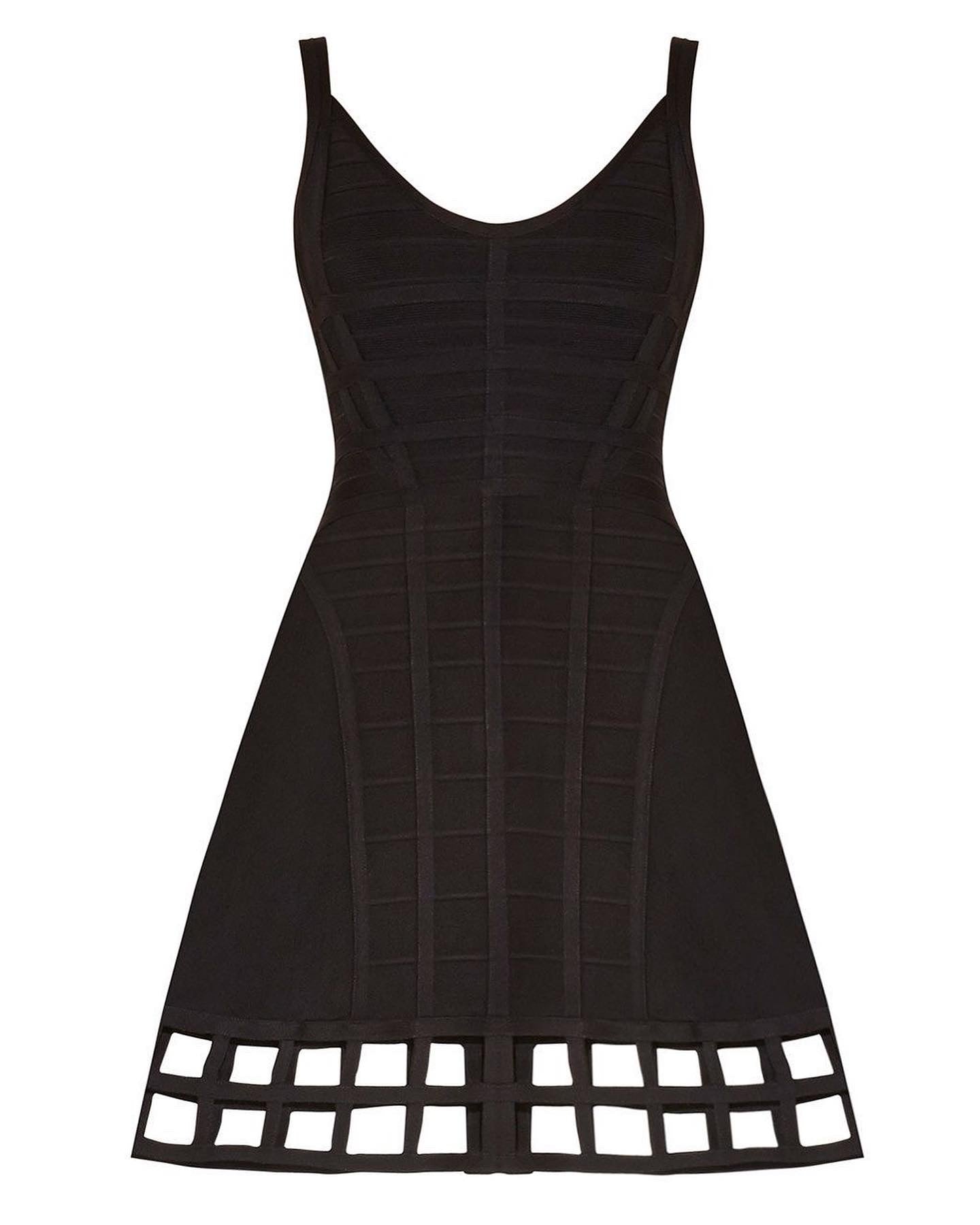 Herve Leger Caged Black Dress