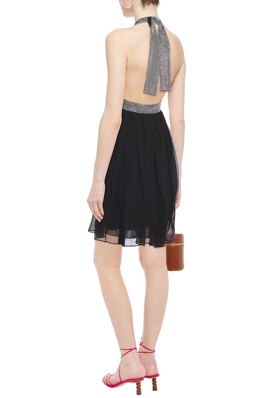 ba&sh Black Halter Sequin Neck Dress