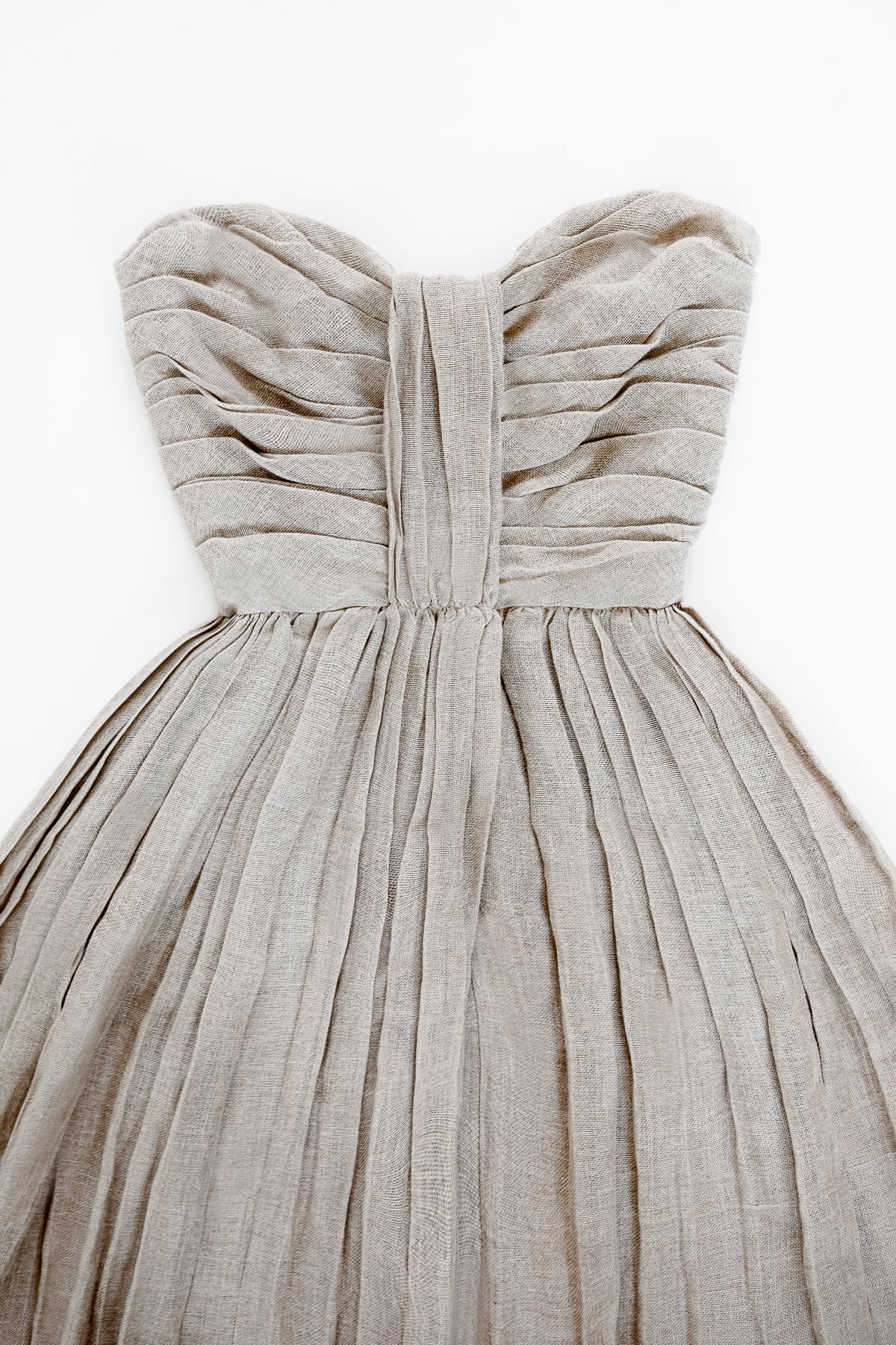 Alberta Feretti Strapless Linen Dress