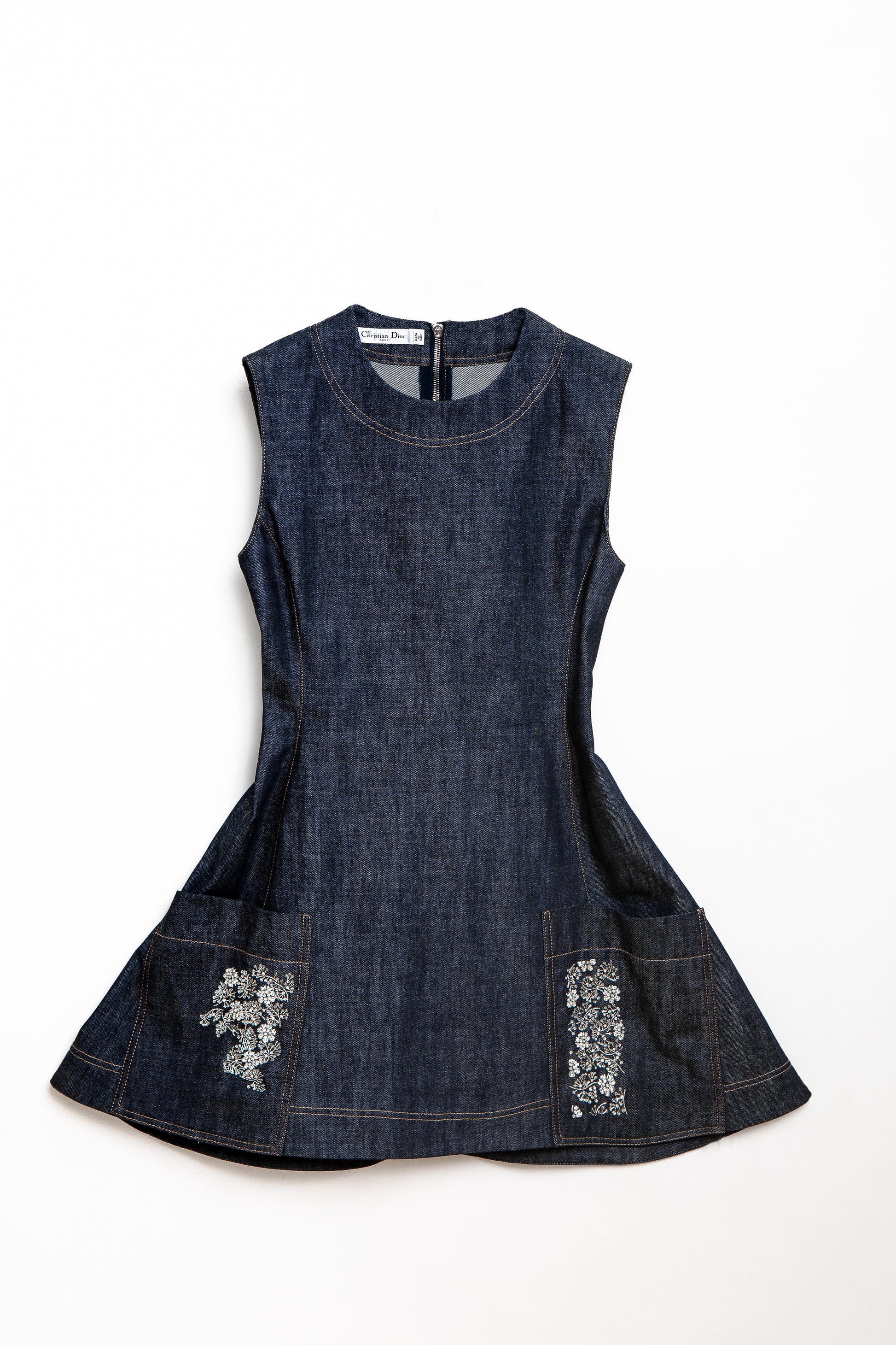 Dior Denim Embellished Dress weartherunway Dior Denim Embellished Dress weartherunway