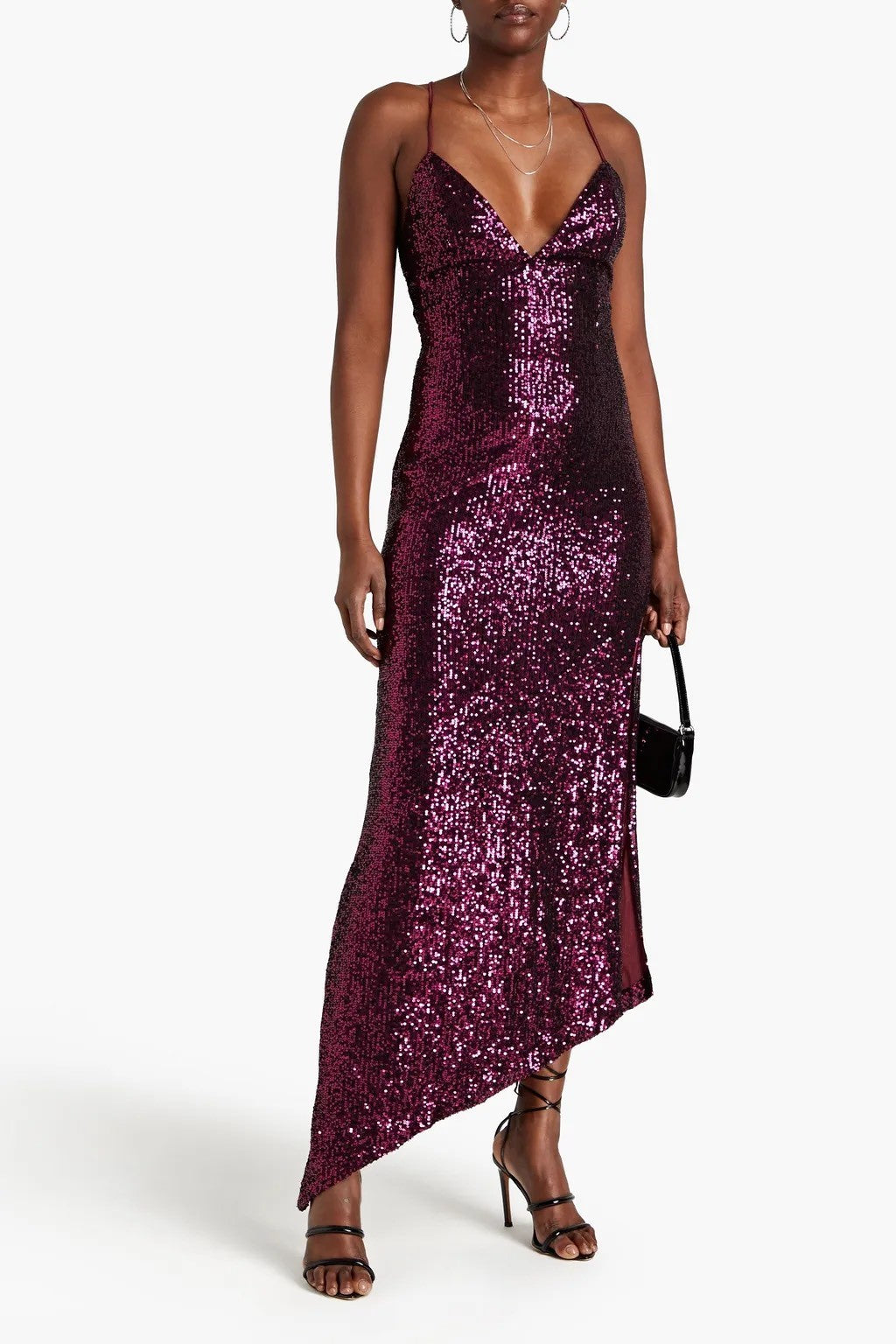 Retrofete Burgundy Sequinned Dress – weartherunway